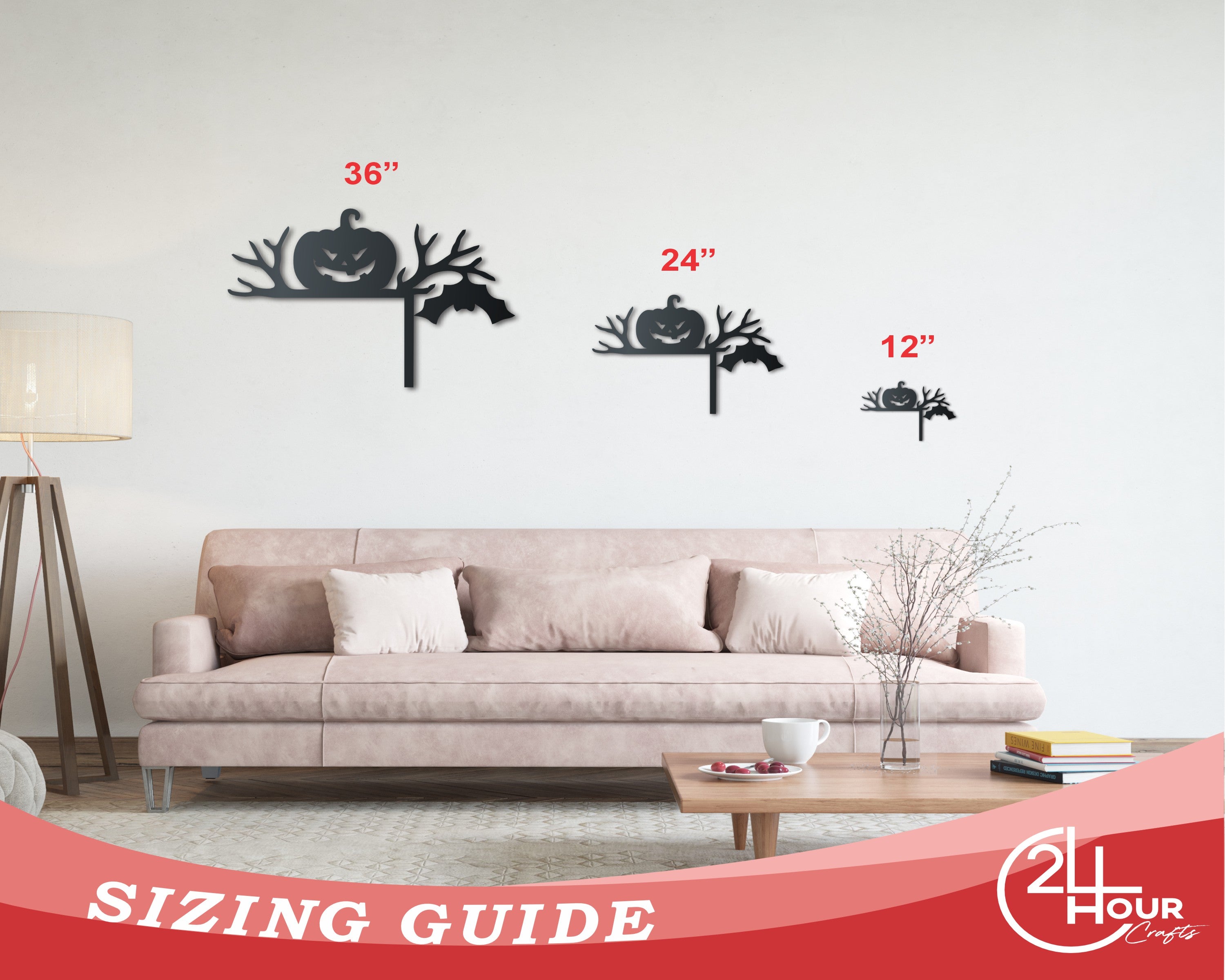 High - Quality Metal Decorative Pumpkin and Bat Corner Art for Indoor and Outdoor Halloween Decor with Up to 36 Pieces and More Than 20 Color Choices