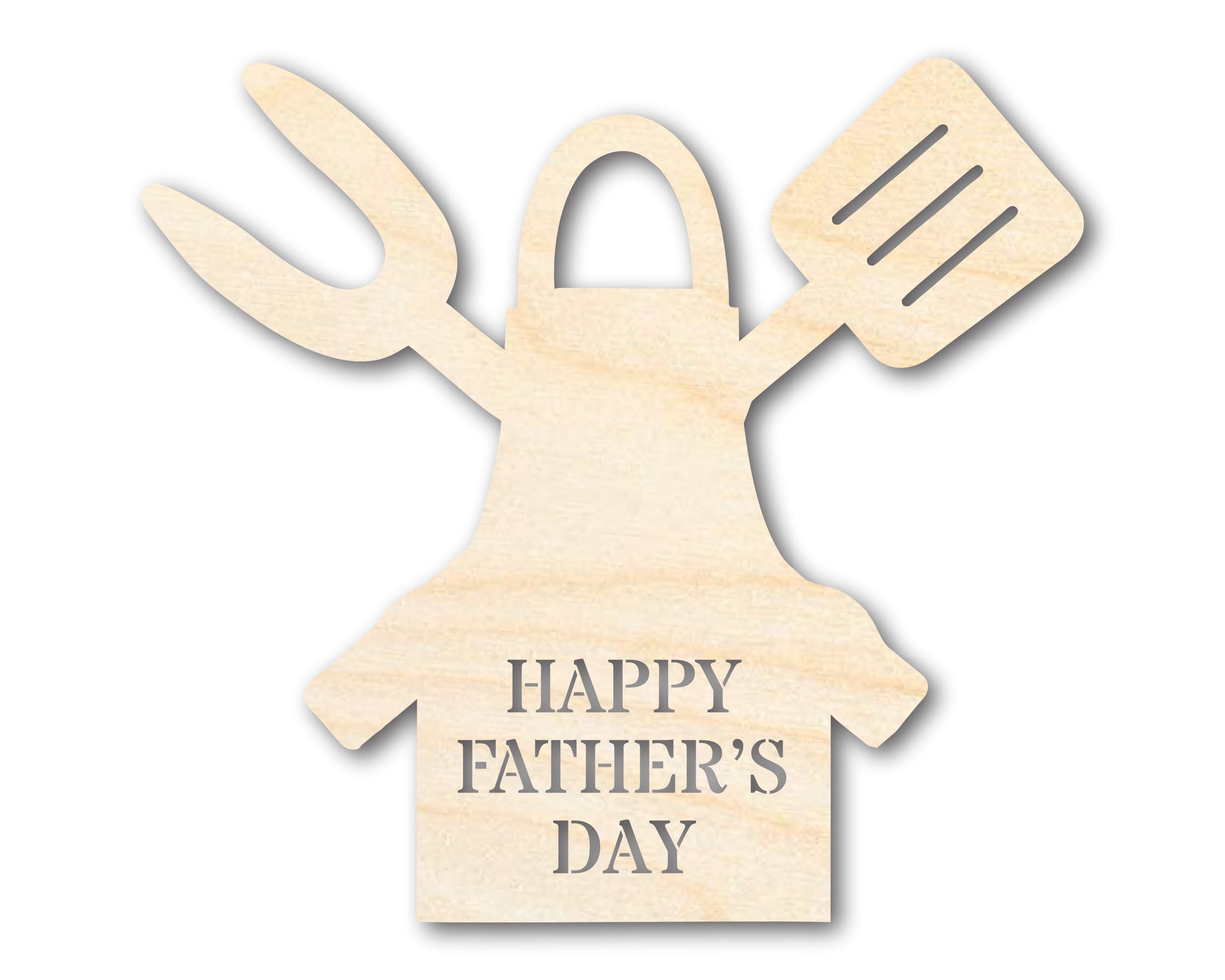 DIY Unfinished Happy Father's Day Grill Apron Cutout - Up to 46 Sizes