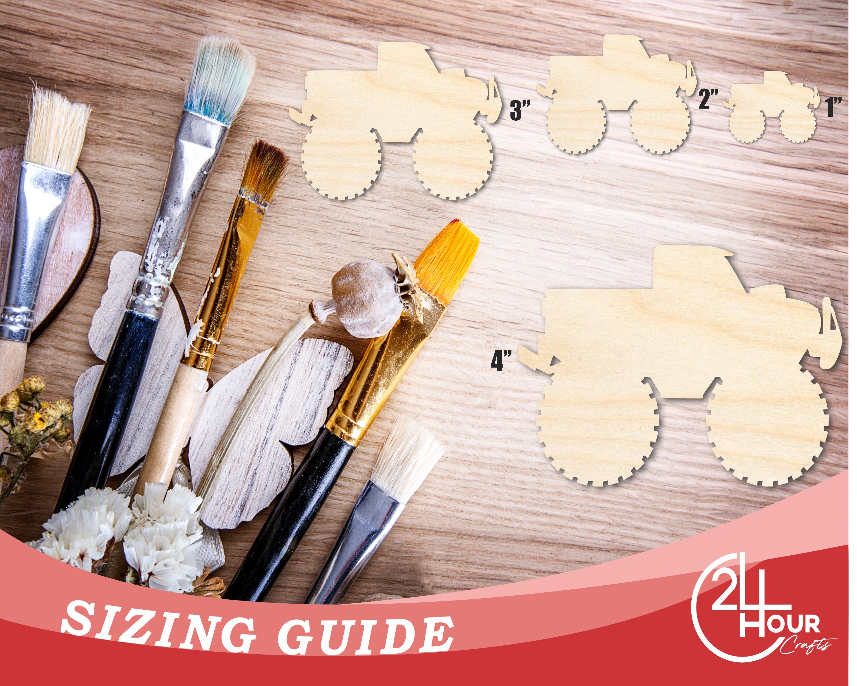 DIY Unfinished Monster Truck Shape Cutouts - Up to 46 DIY Options