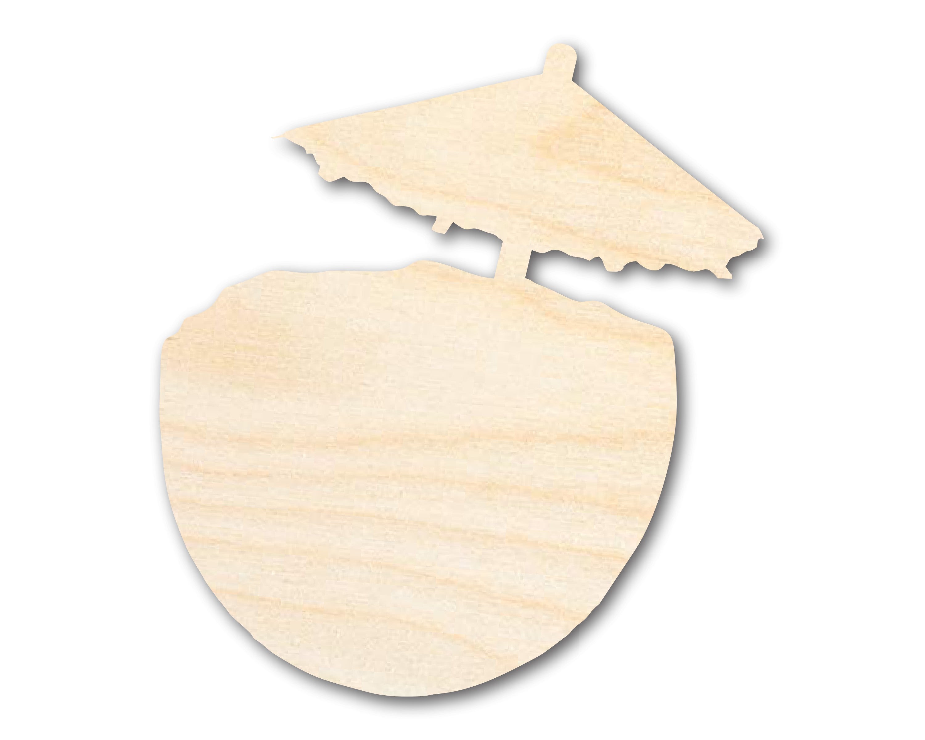 DIY Unfinished Coconut Drink Shaped Craft Cutouts - Up to 46 Pieces