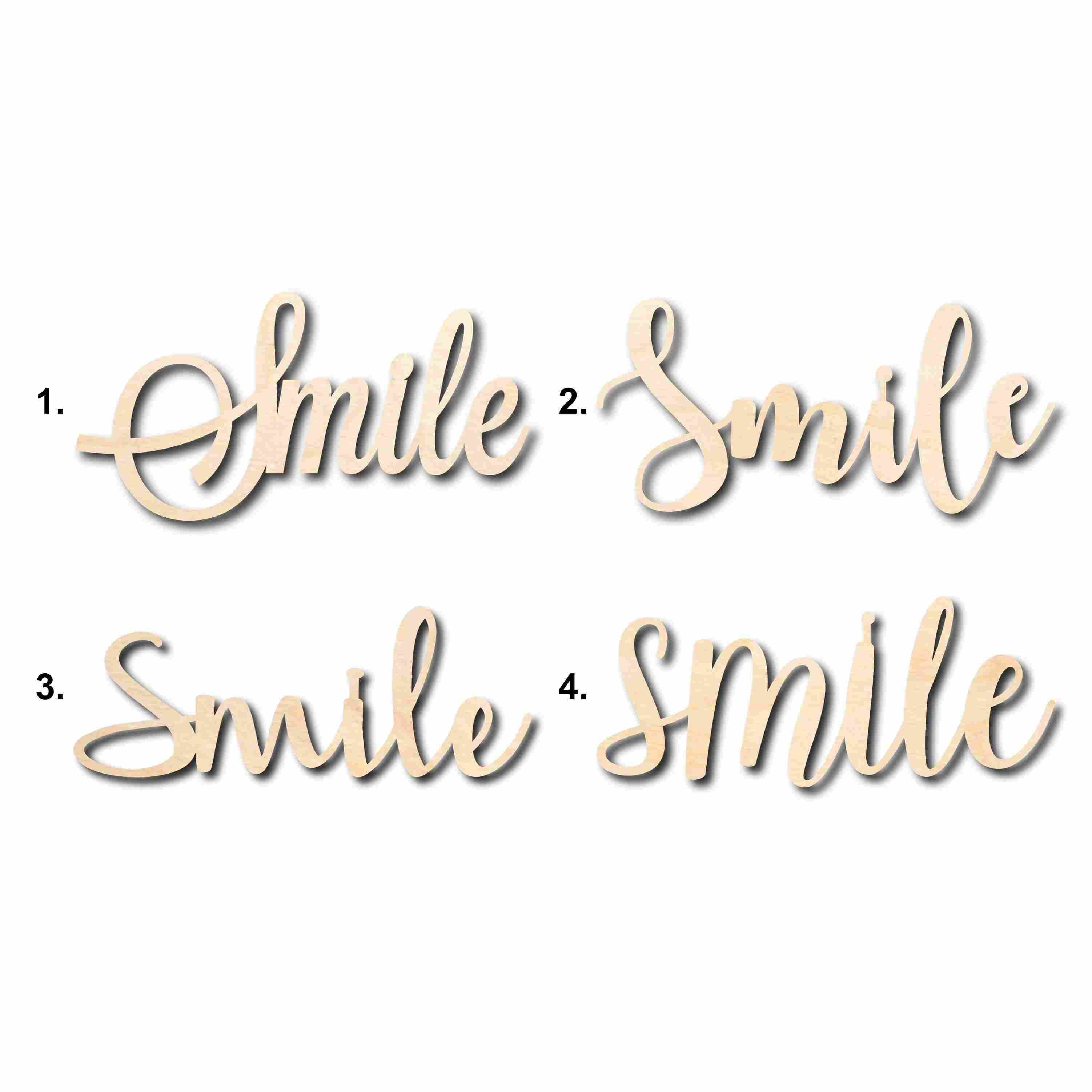 DIY Unfinished Wood Cutout Smile Sign for Home Decorative Crafts