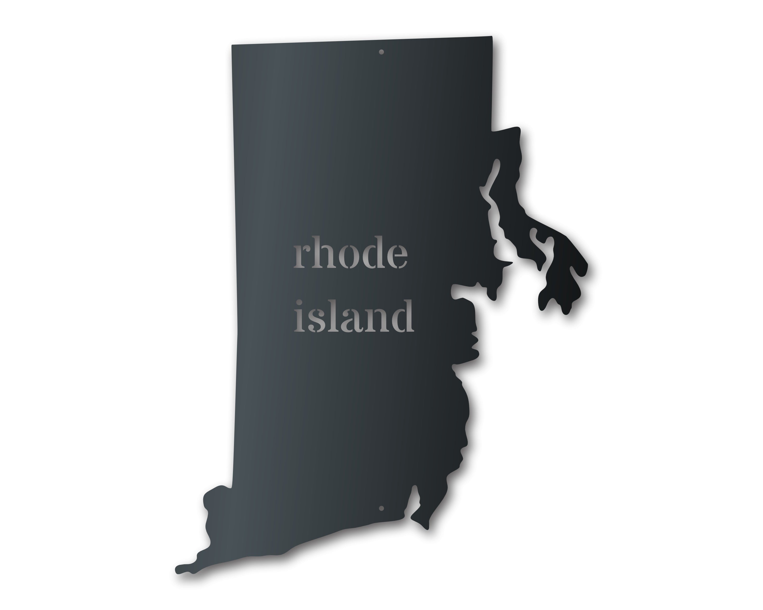 Customizable Metal Rhode Island Wall Art with 14 Color Choices