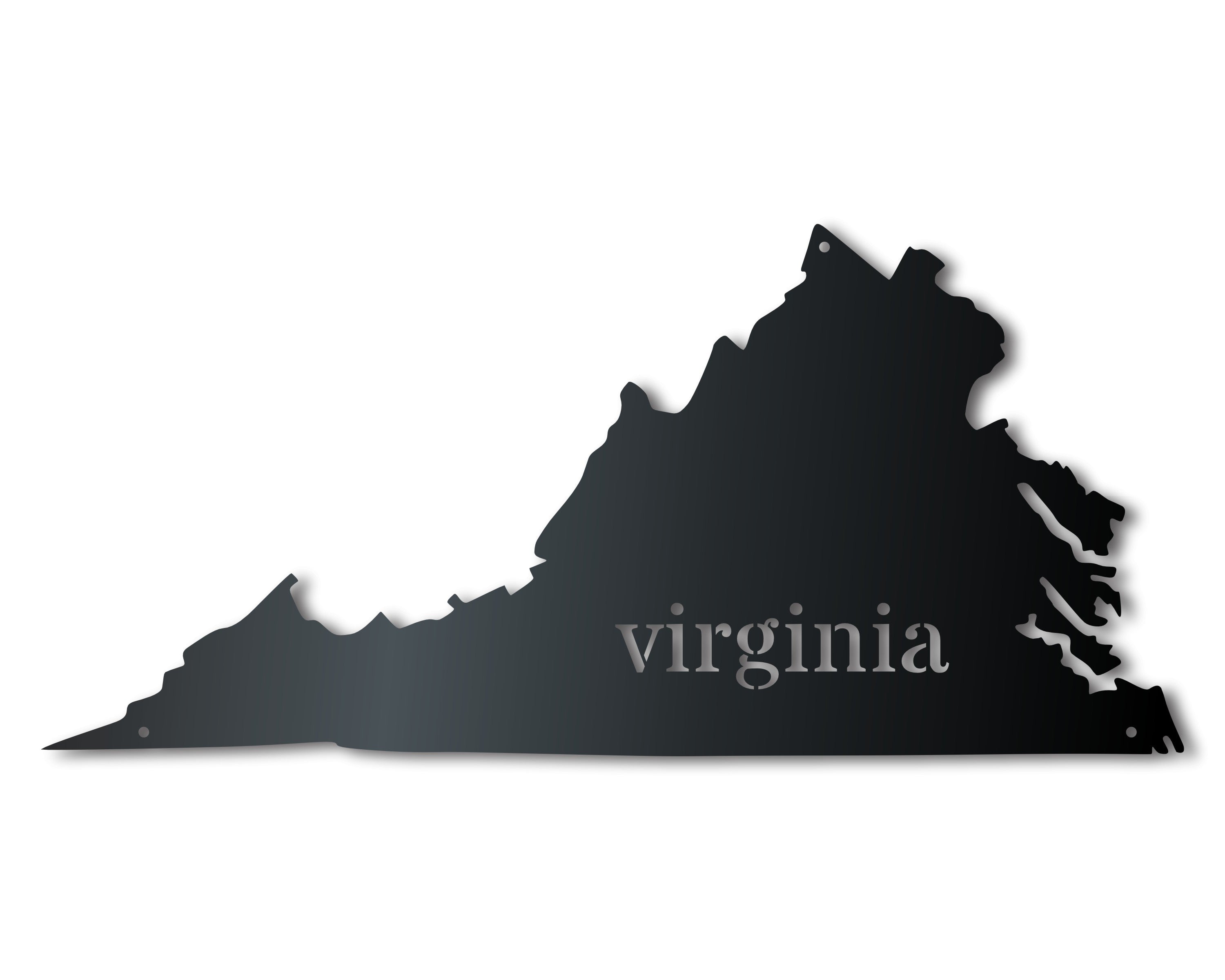 Customizable Metal Virginia Wall Art - 14 Color Choices, 12 - 46 Inches