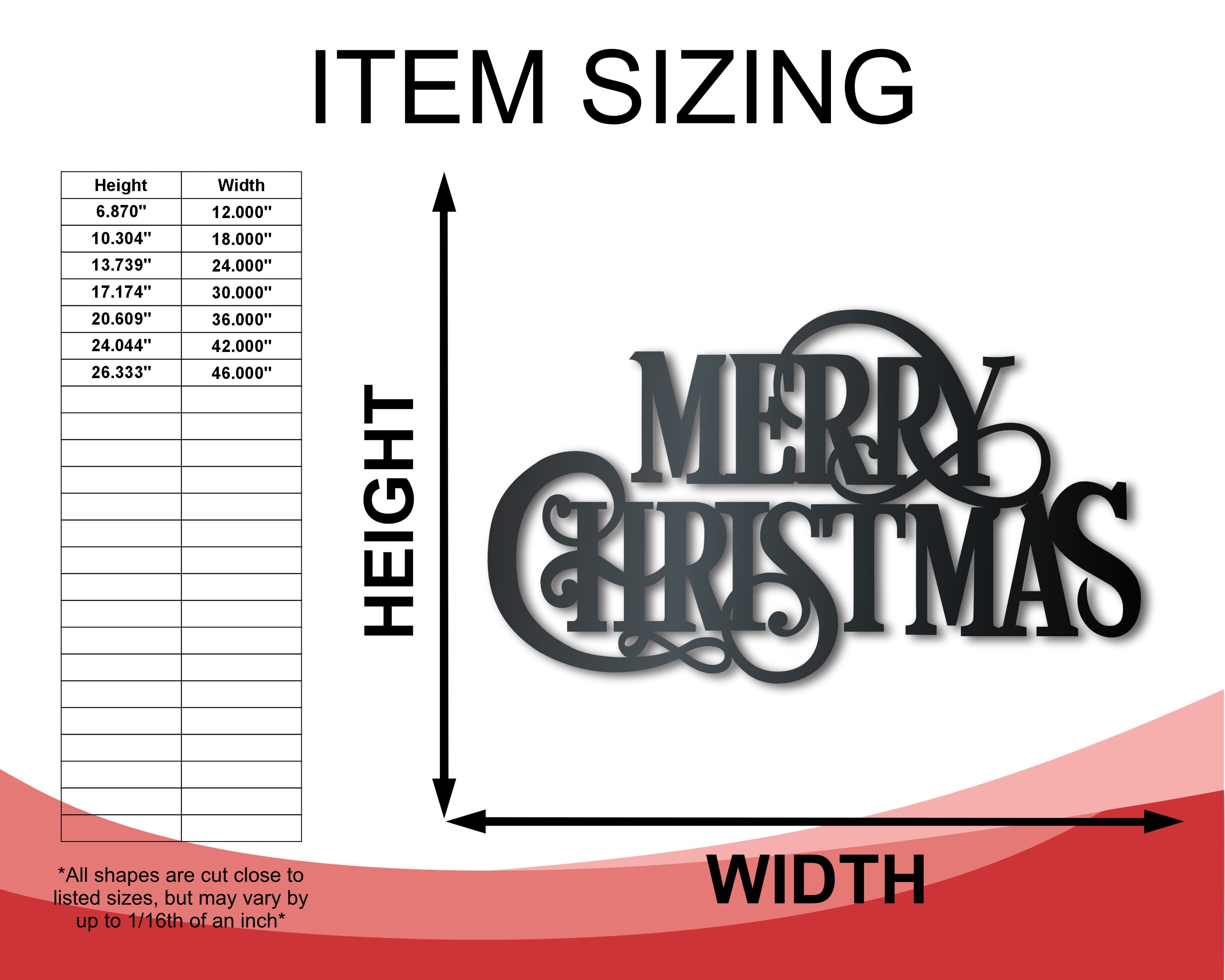 Durable Metal Merry Christmas Wall Art with 20+ Colors, Up to 36 Inches for Indoors & Outdoors